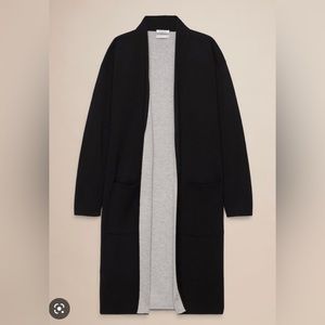 Barley worn Babaton Lace Cardigan in Black and Grey